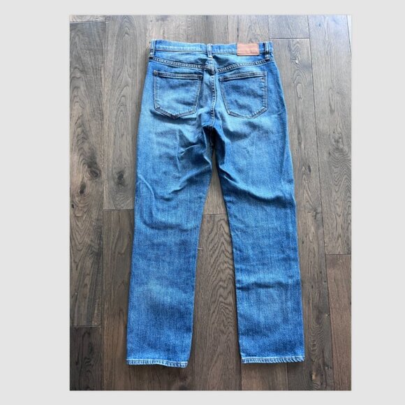 Madewell High Rise Straight Crop Jeans Size 26 Medium Wash Distressed Denim - Picture 4 of 8